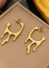 Altın Renk Çelik Küpe (Çift)