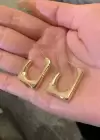 Altın Renk Çelik Küpe (Çift)