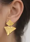 Altın Renk Çelik Küpe (Çift)