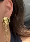 Altın Renk Çelik Sallantılı Küpe (Çift)