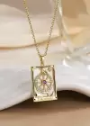 Altın Renk Çelik Tarot Kolye