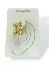 Altın Renk Çiçek Figürlü 14K Altın Kaplama TX Ear Cuff (Tek)