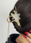Altın Renk Çiçek Figürlü Metal Mandal Toka