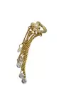 Altın Renk Çiçek Figürlü Sallantılı Ear Cuff (Tek)