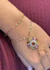 Altın Renk Çiçek Figürlü Taş Detaylı Çelik Şahmeran
