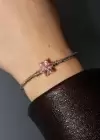 Altın Renk Çiçek Figürlü Taş Detaylı Charm Takılabilir Pandora Bileklik