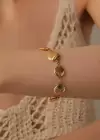 Altın Renk Deniz Kabuğu Çelik Bileklik