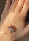 Altın Renk Deniz Kabuğu Figürlü 14K Altın Kaplama TX Şahmeran