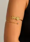 Altın Renk Deniz Yıldızı Figürlü Taş Detaylı Tasarım Bileklik Kol Aksesuarı