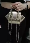 Altın Renk Deri Kadın Çanta