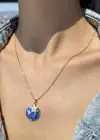 Altın Renk Dünya Ve Yıldız Figürlü Çelik Kolye