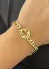 Altın Renk Emoji Detaylı Çelik Bileklik