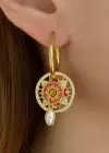 Altın Renk Etnik Desenli Halka Küpe (Çift)