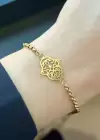 Altın Renk Fatma Ana Eli Figürlü Çelik Bileklik