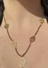 Altın Renk Fatma Ana Eli Figürlü Çelik Kolye