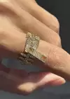 Altın Renk Fermuar Figürlü Ayarlanabilir Yüzük