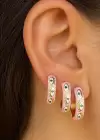 Altın Renk Göz Figürlü 3lü YSX Küpe Set