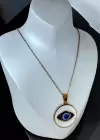 Altın Renk Göz Figürlü Çelik Kolye