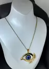Altın Renk Göz Figürlü Çelik Kolye