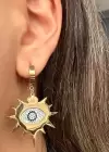 Altın Renk Göz Figürlü Çelik Küpe (Çift)