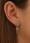Altın Renk Göz Ve El Figürlü Sallantılı Cerrahi Çelik Tragus/Kıkırdak Küpe/Piercing (Tek)