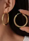 Altın Renk Halka Küpe (Çift)
