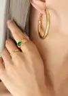 Altın Renk Halka Küpe (Çift)