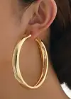 Altın Renk Halka Küpe (Çift)