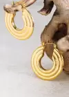 Altın Renk Halka Küpe (Çift)