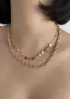 Altın Renk İkili Kolye