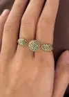 Altın Renk İkili Yılan Figürlü Ayarlanabilir Yüzük
