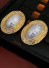 Altın Renk İnci Detaylı Abiye Küpe (Çift)