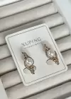 Altın Renk İnci Detaylı Çelik Xuping Küpe (Çift)
