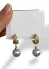 Altın Renk İnci Detaylı Küpe (Çift)