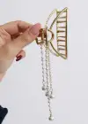 Altın Renk İnci Detaylı Metal Mandal Toka