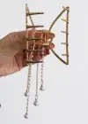 Altın Renk İnci Detaylı Metal Mandal Toka