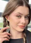 Altın Renk İnci Detaylı Sallantılı Ear Cuff (Tek)