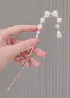 Altın Renk İnci Detaylı Topuz Toka