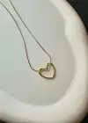 Altın Renk Kalp Figürlü Çelik Kolye