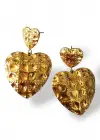Altın Renk Kalp Figürlü Çelik Küpe (Çift)