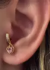Altın Renk Kalp Figürlü Çelik Tragus/Kıkırdak Küpe/Piercing (Tek)