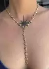 Altın Renk Kalp Figürlü Çelik Y Kolye