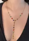 Altın Renk Kalp Figürlü Çelik Y Kolye