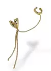 Altın Renk Kalp Figürlü Ear Cuff Küpe (Tek)