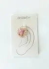 Altın Renk Kalp Figürlü Taş Detaylı 14K Altın Kaplama TX Ear Cuff (Tek)