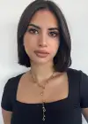 Altın Renk Kalp Figürlü Taş Detaylı Çelik Y Kolye