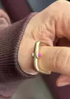 Altın Renk Kare Metal Yüzük
