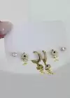 Altın Renk Karışık Figürlü 6lı Küpe Set