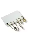 Altın Renk Karışık Figürlü 6lı Küpe Set