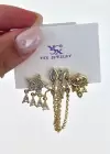 Altın Renk Karışık Figürlü Taş Detaylı 3lü YSX Küpe Set